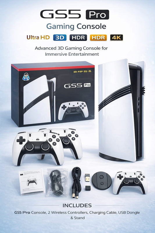 GS5 Pro 4K Gaming Console with Dual Wireless Controllers