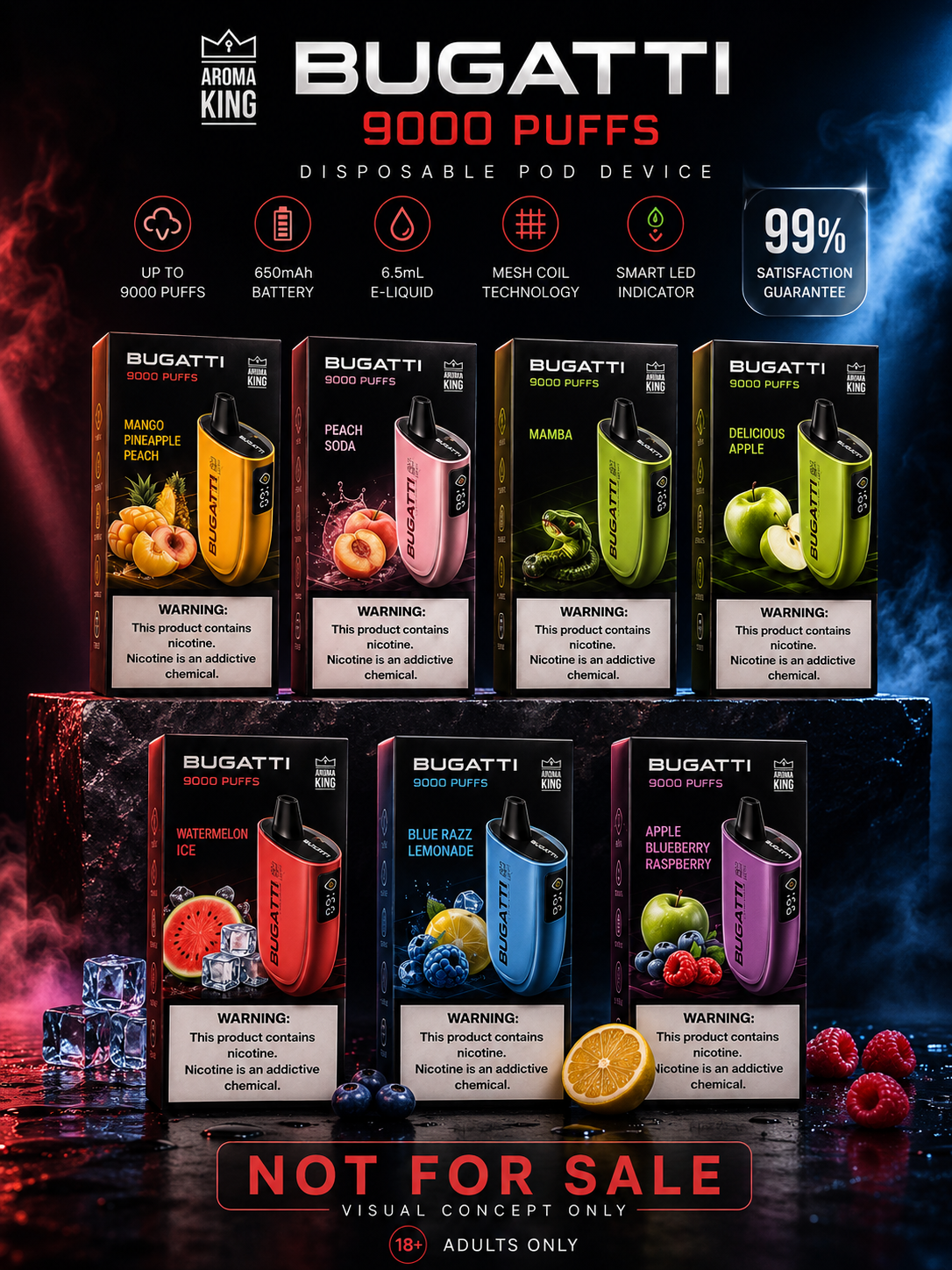 Bugatti 9000 Puffs Disposable Pod Device