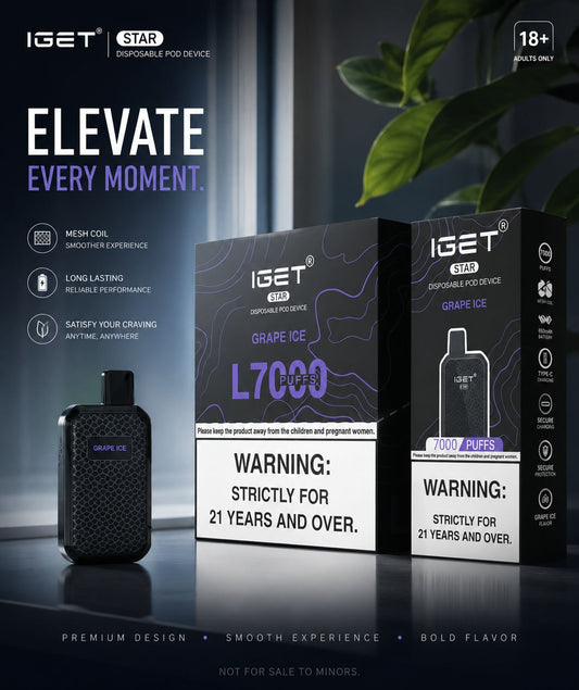 IGET Star 7000 Grape Ice – Premium Disposable Device