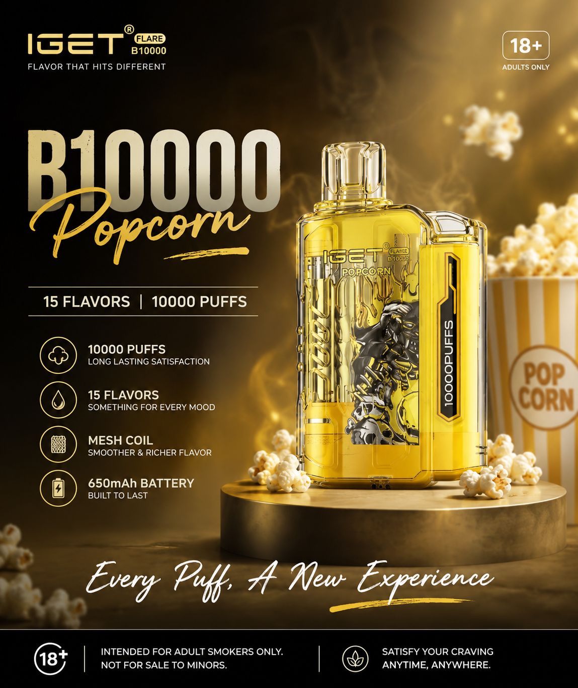 IGET Flare B10000 Popcorn Edition – Premium Disposable Device