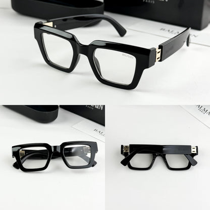Balmain Paris Luxury Square Frame Eyewear – Black Edition