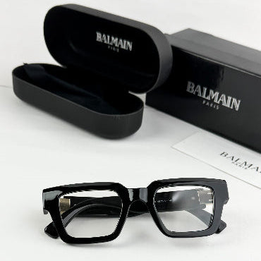 Balmain Paris Luxury Square Frame Eyewear – Black Edition