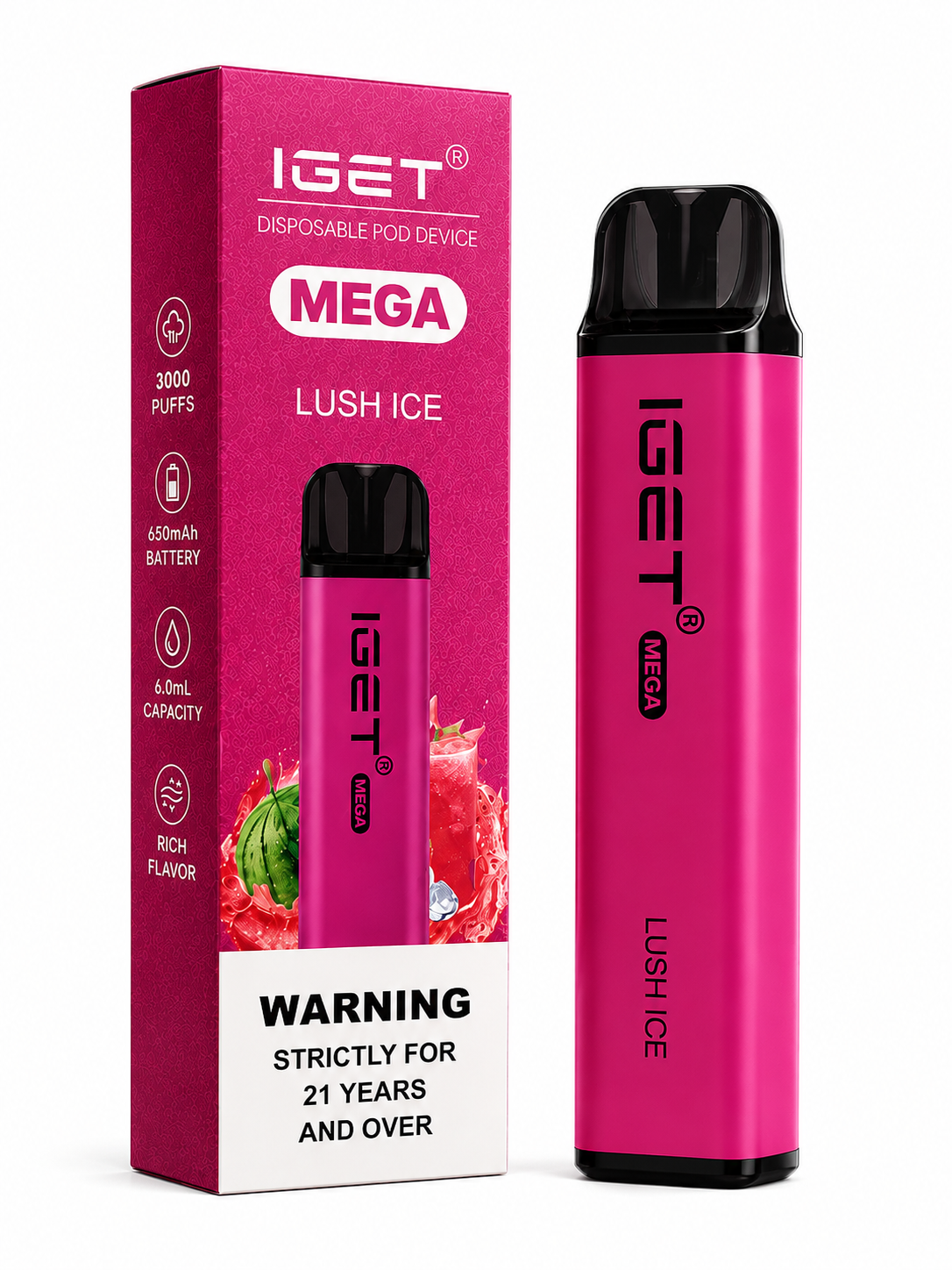 IGET Mega Lush Ice – 3000 Puffs Premium Disposable Pod