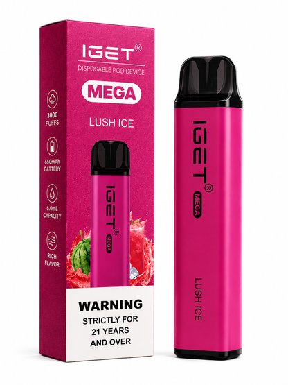 IGET Mega Lush Ice – 3000 Puffs Premium Disposable Pod