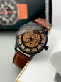 Luxury Skeleton Leather Strap Watch