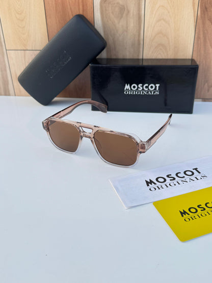 Moscot Premium Aviator Sunglasses – Crystal Brown Edition