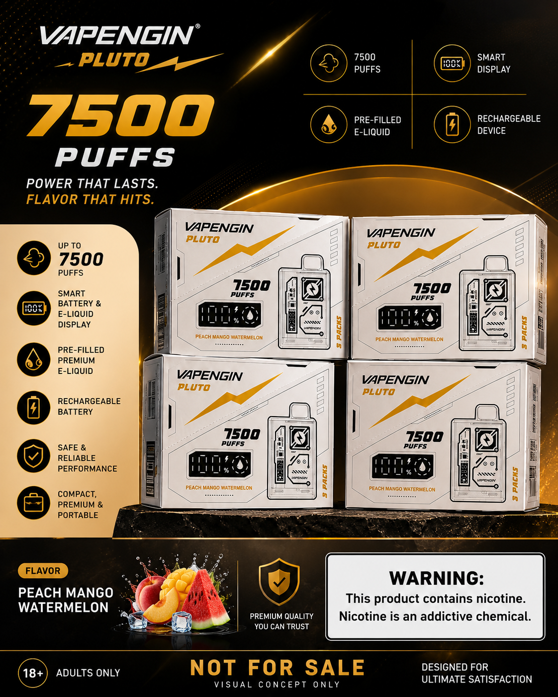 VAPENGIN Pluto 7500 Puffs – Premium Smart Disposable Device