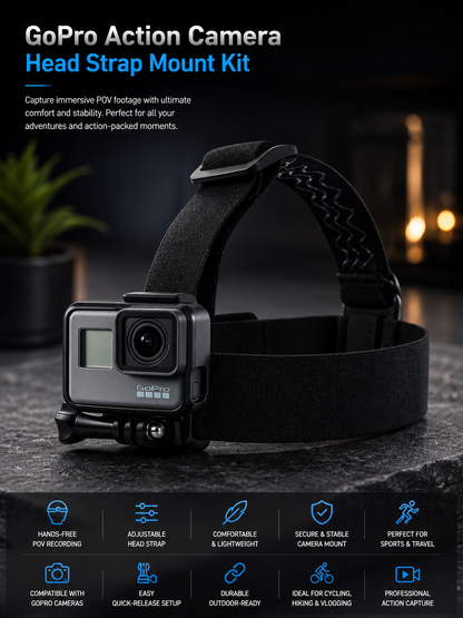 GoPro Action Camera Head Strap Mount Kit
