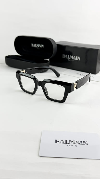 Balmain Paris Luxury Square Frame Eyewear – Black Edition